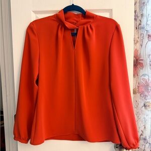 Chic Women's Blouse in Vibrant Orange